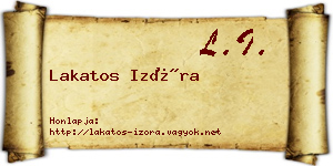 Lakatos Izóra névjegykártya